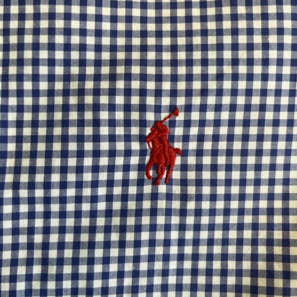 Polo Ralph Lauren Shirt‎ Men's XL Classic Fit Blue Check Plaid Button Down - Picture 5 of 10
